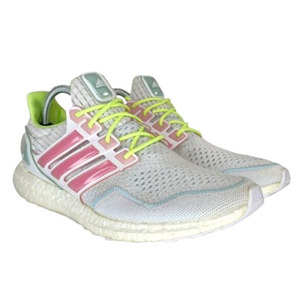 Adidas Ultra Boost 1.0 Cloud Womens Size 11 White Bliss Pink Lucid Lemon Shoes - Picture 12 of 12